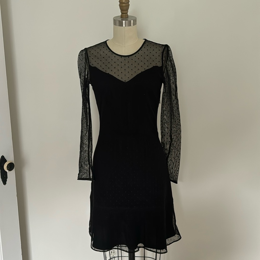 Rag & Bone Black Swiss Dot Skater Soft A-Line mini Dress- Size 2